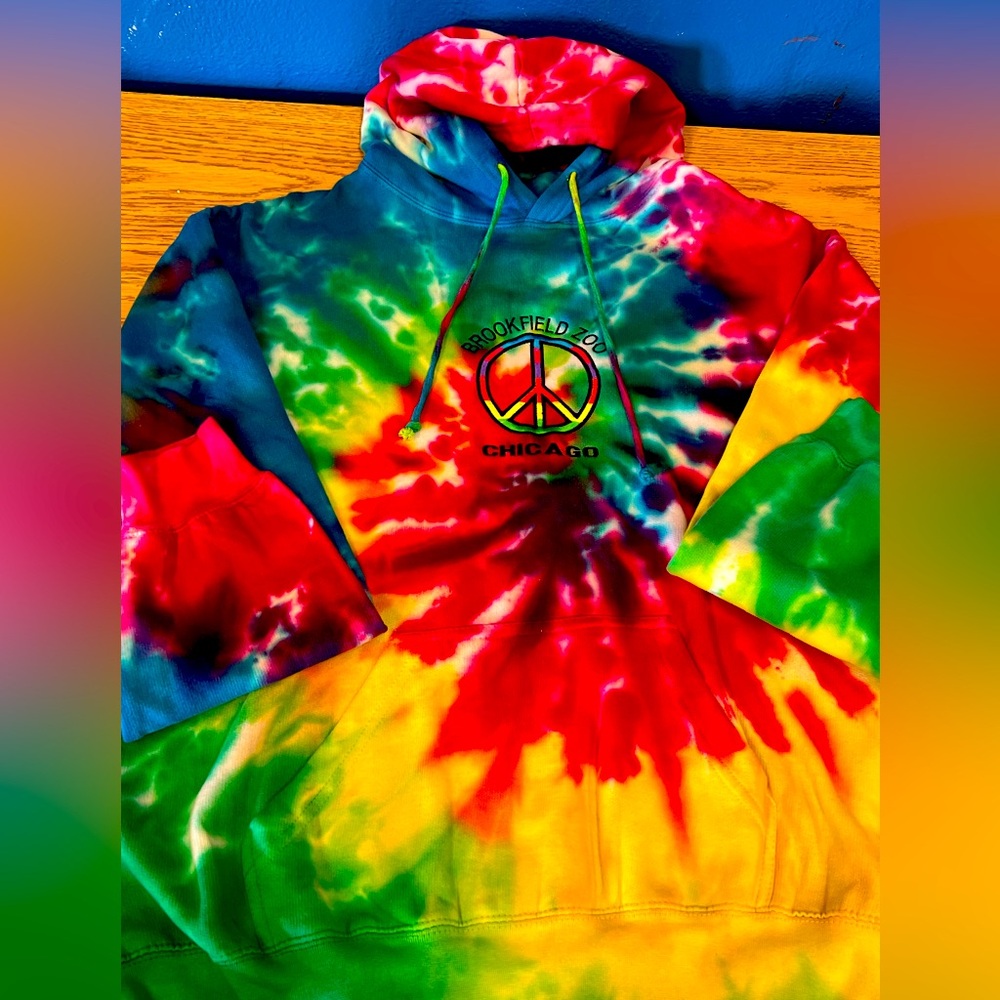 Exist Multicolor Tie-Dye Hoodie embroidered